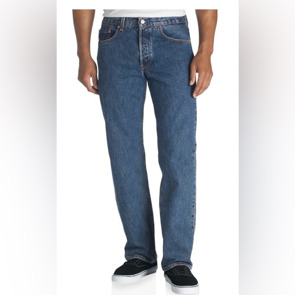MEN'S LEVI 501 MEDIUM STONEWASH ORIGINAL FIT BUTTON FLY JEAN